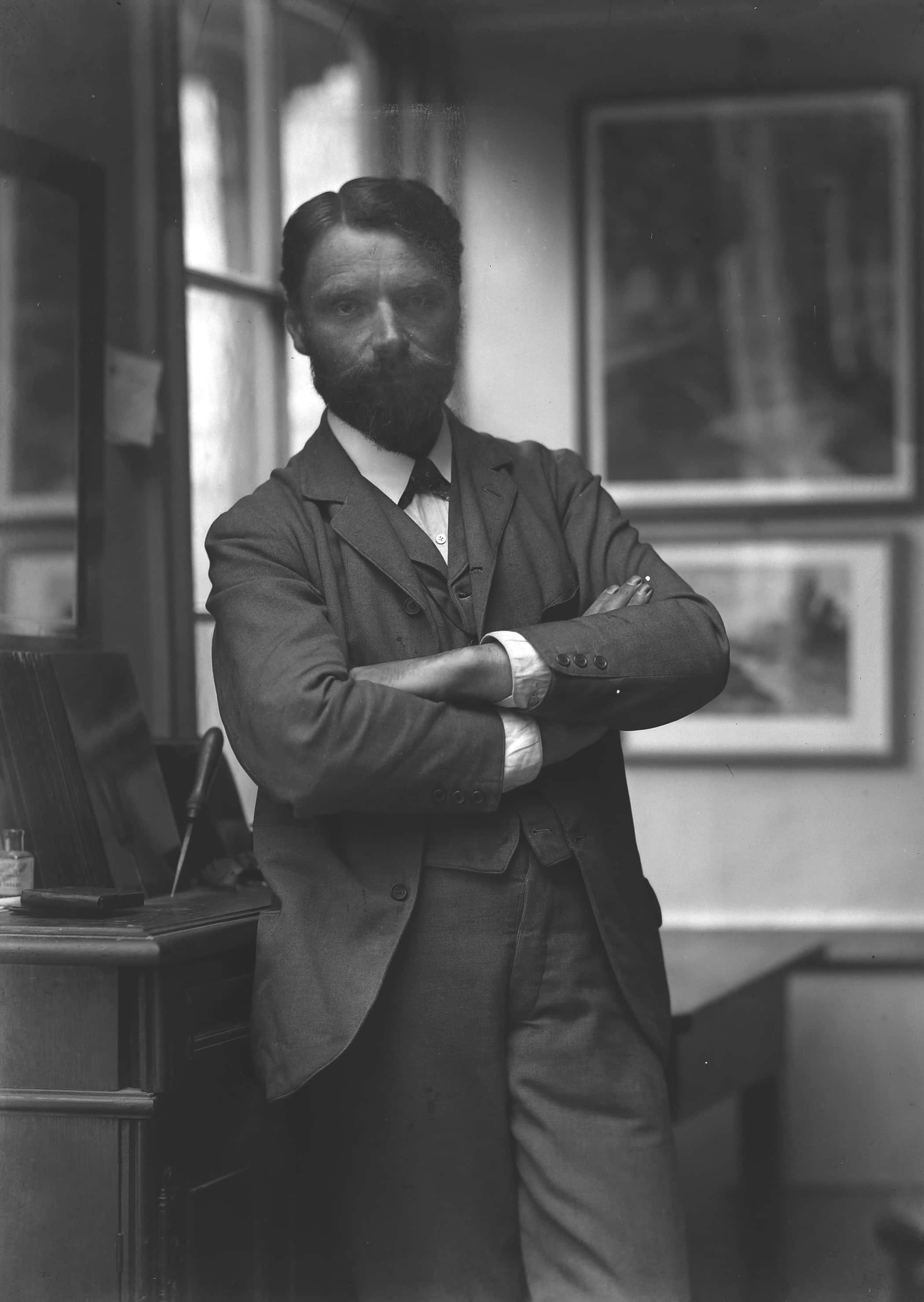 Moriz Nähr: Selbstbildnis in seinem Atelier, 1910 © Klimt-Foundation, Wien